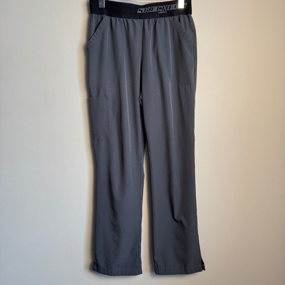 Skechers by Barco Grey Cargo Scrub Pants Elastic Waist Women Small SK0202‎